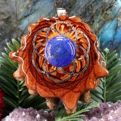 TEP Pendants Lapis Lazuli With Silver Seed Of Life