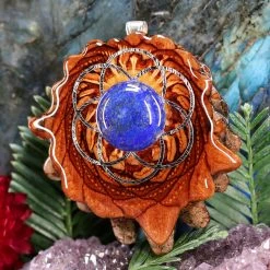 TEP Pendants Lapis Lazuli With Silver Seed Of Life