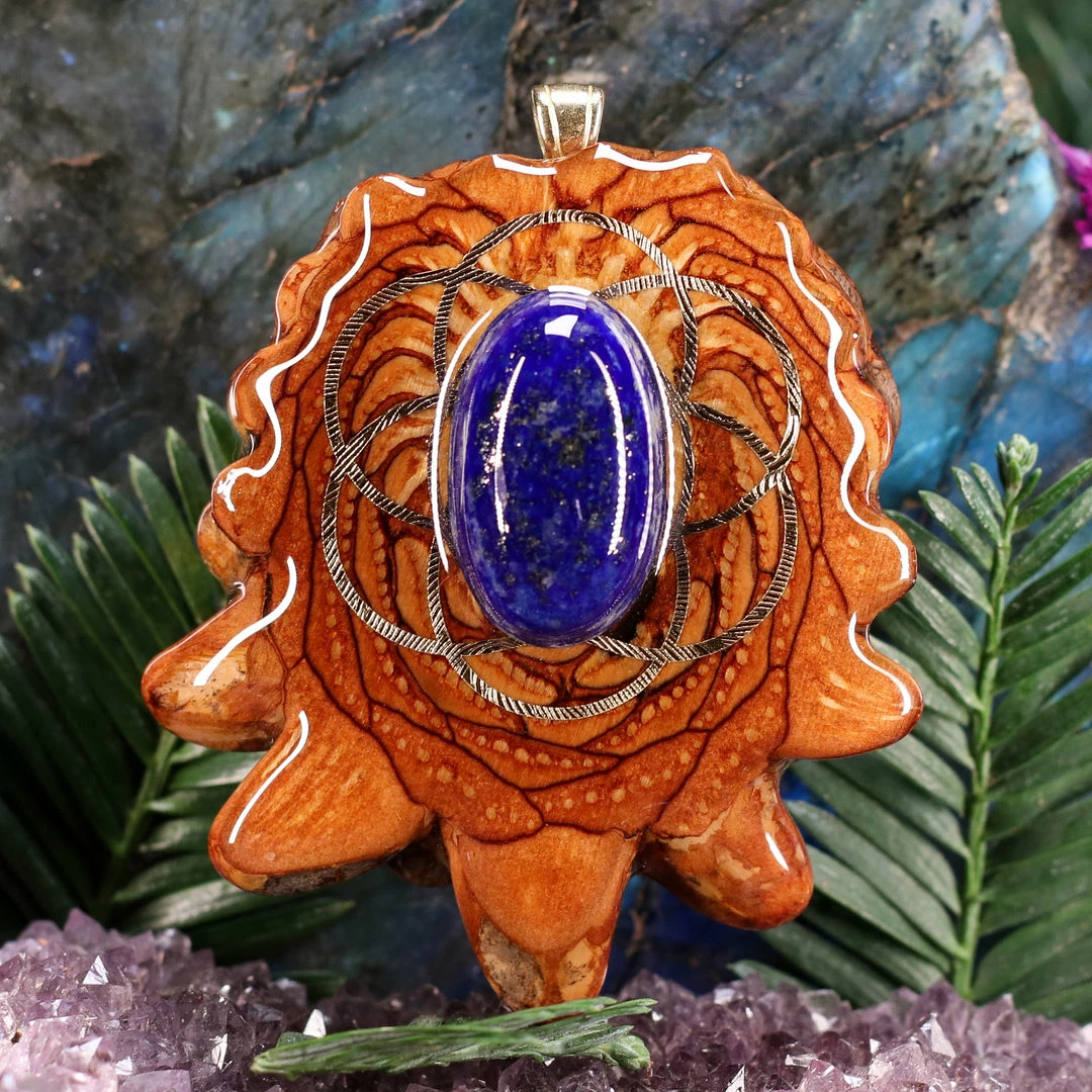 TEP Lapis Lazuli With Gold Seed Of Life 3 TEP Lapis Lazuli With Gold Seed Of Life