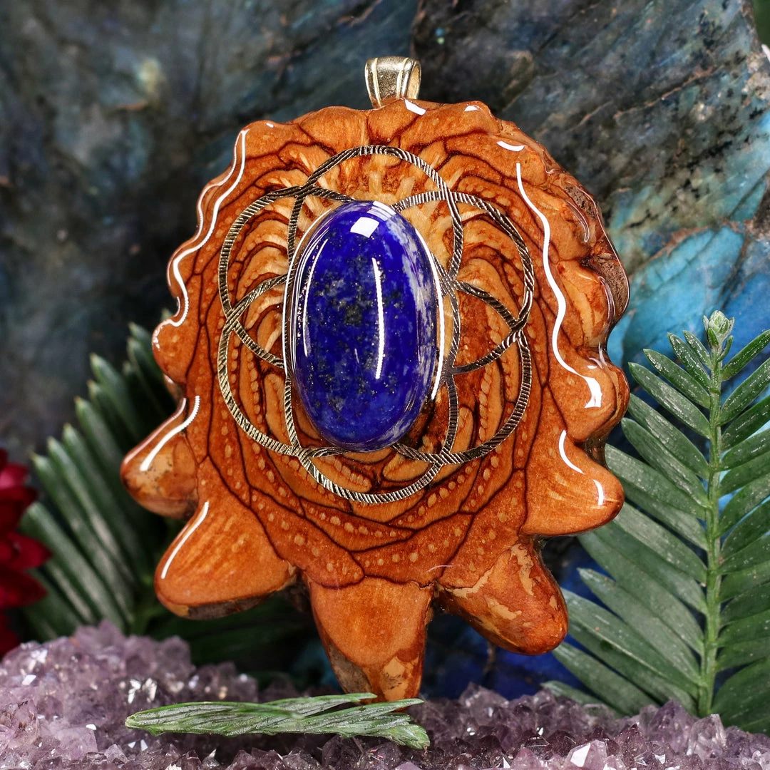 TEP Lapis Lazuli With Gold Seed Of Life 4 TEP Lapis Lazuli With Gold Seed Of Life