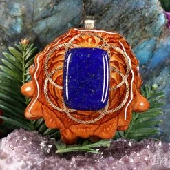 TEP Lapis Lazuli With Gold Seed Of Life Pendants
