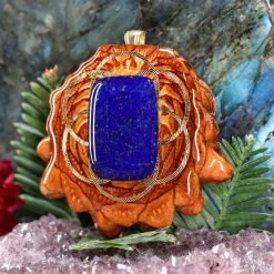 TEP Lapis Lazuli With Gold Seed Of Life Pendants