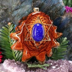 TEP Pendants Lapis Lazuli With Gold Merkaba