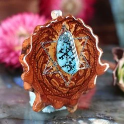 TEP Turquoise In The Matrix With Silver Merkaba Pendants