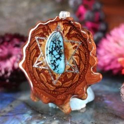 TEP Turquoise In The Matrix With Silver Merkaba Pendants