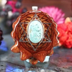 TEP Pendants Turquoise With Silver Merkaba