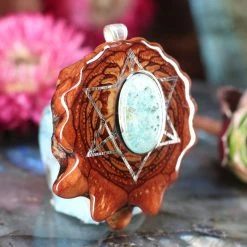 TEP Pendants Turquoise With Silver Merkaba