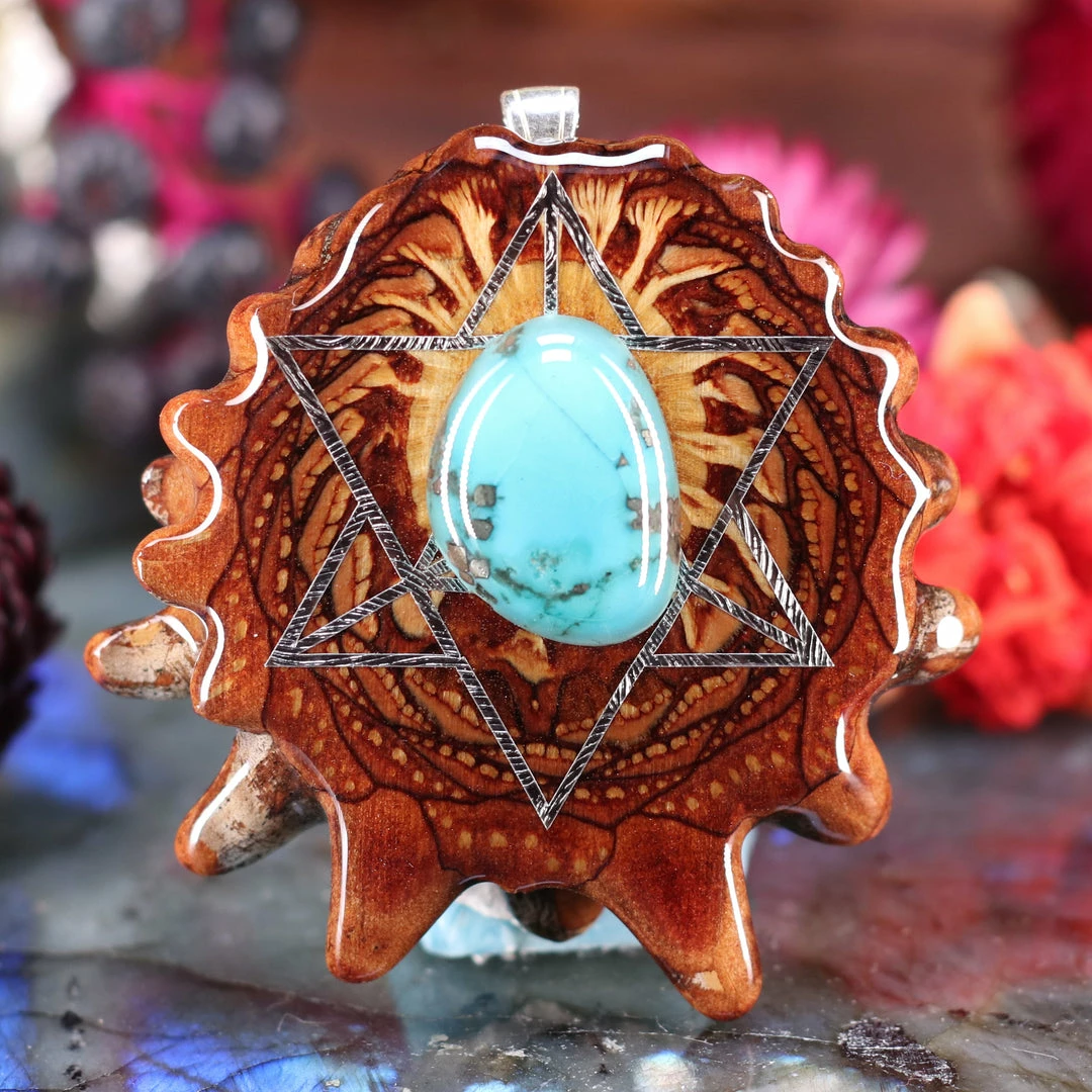 TEP Turquoise With Silver Merkaba 3 TEP Turquoise With Silver Merkaba