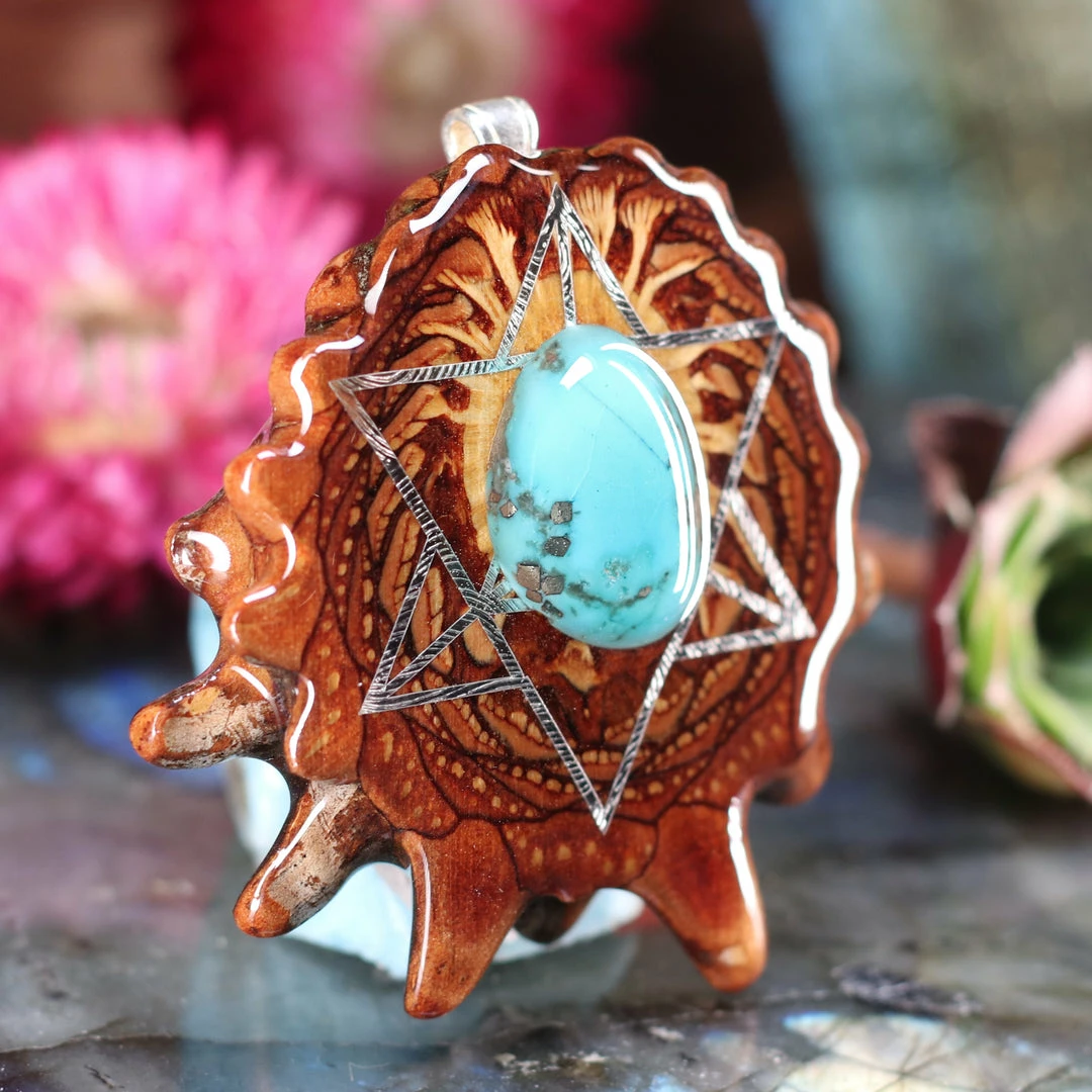 TEP Turquoise With Silver Merkaba 4 TEP Turquoise With Silver Merkaba