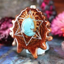 TEP Turquoise With Silver Merkaba 7 TEP Turquoise With Silver Merkaba