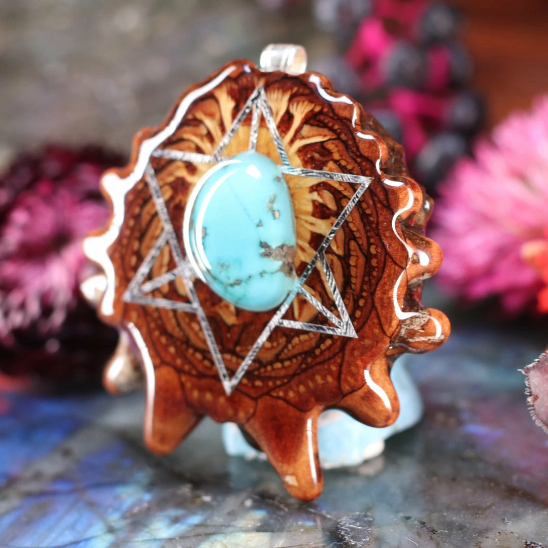 TEP Turquoise With Silver Merkaba 5 TEP Turquoise With Silver Merkaba