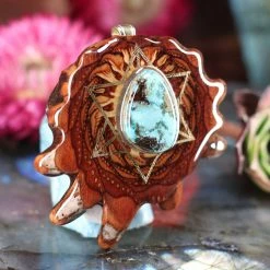 TEP Turquoise With Gold Merkaba Pendants