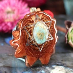 TEP Turquoise With Silver Merkaba Pendants