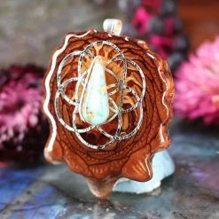 TEP Turquoise In The Matrix With Silver Seed Of Life Pendants