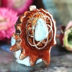 TEP Pendants Turquoise With Silver Seed Of Life