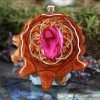 TEP Pink Paua Shell With Gold Seed Of Life