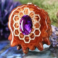 TEP Purple Paua Shell With Gold Honeycomb