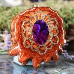 TEP Purple Paua Shell With Gold Honeycomb