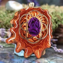 TEP Purple Paua Shell With Gold Seed Of Life 7 TEP Purple Paua Shell With Gold Seed Of Life