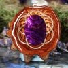 TEP Pendants Purple Paua Shell With Gold Seed Of Life