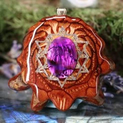 TEP Purple Paua Shell With Gold 64 Star Tetrahedron