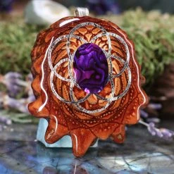 TEP Pendants Purple Paua Shell With Silver Seed Of Life 7 TEP Pendants Purple Paua Shell With Silver Seed Of Life