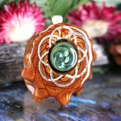 TEP Green Fume Implosion Glass With Silver Seed Of Life Pendants 7 TEP Green Fume Implosion Glass With Silver Seed Of Life Pendants