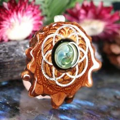 TEP Pendants Green Fume Implosion Glass With Silver Seed Of Life 7 TEP Pendants Green Fume Implosion Glass With Silver Seed Of Life