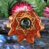 TEP Green Phoenix Orchid Glass With Gold Merkaba And Back Om Pendants