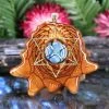 TEP Blue Phoenix Orchid Glass With Gold Merkaba And Back Om