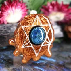 TEP Blue Fume Implosion Glass With Silver Merkaba 7 TEP Blue Fume Implosion Glass With Silver Merkaba