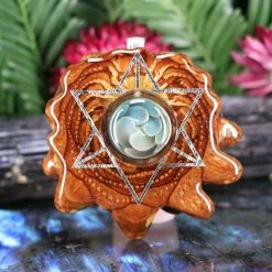 TEP Blue Fume Implosion Glass With Silver Merkaba