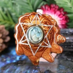 TEP Blue Fume Implosion Glass With Silver Merkaba