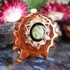 TEP Green Fume Implosion Glass With Silver 64 Star Tetrahedron