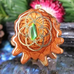 TEP Ammolite With Gold Seed Of Life Pendants