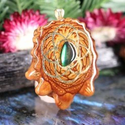 TEP Ammolite With Gold Seed Of Life Pendants 7 TEP Ammolite With Gold Seed Of Life Pendants