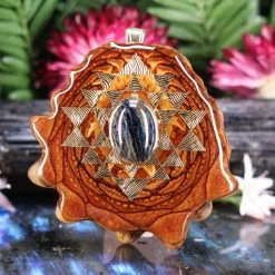 TEP Blue Pietersite With Gold Sri Yantra