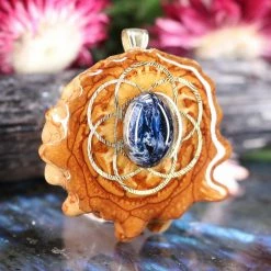 TEP Blue Pietersite With Gold Seed Of Life Pendants 7 TEP Blue Pietersite With Gold Seed Of Life Pendants