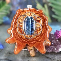 TEP Pendants Blue Kyanite With Silver Seed Of Life