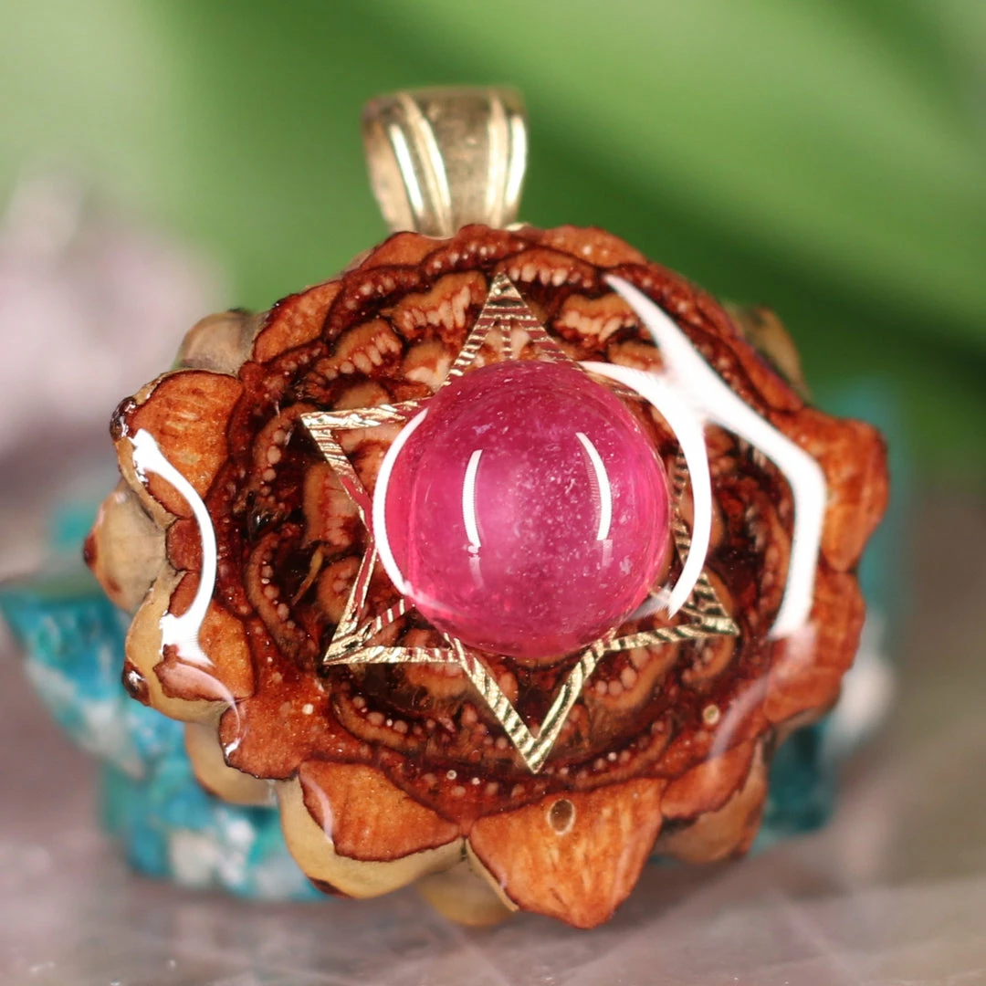 TEP Ruby With Gold Merkaba 5 TEP Ruby With Gold Merkaba