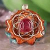 TEP Ruby With Silver Seed Of Life Pendants