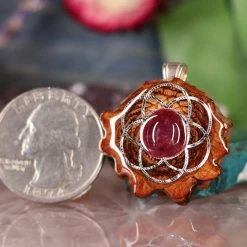 TEP Ruby With Silver Seed Of Life Pendants