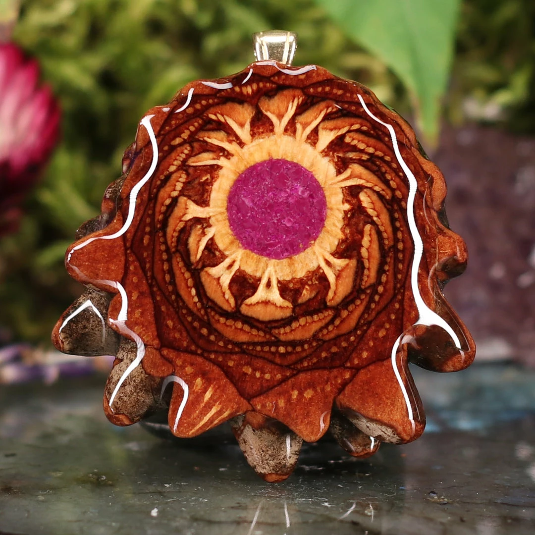 TEP Crushed Sugilite (Glows) Pendants 3 TEP Crushed Sugilite (Glows) Pendants