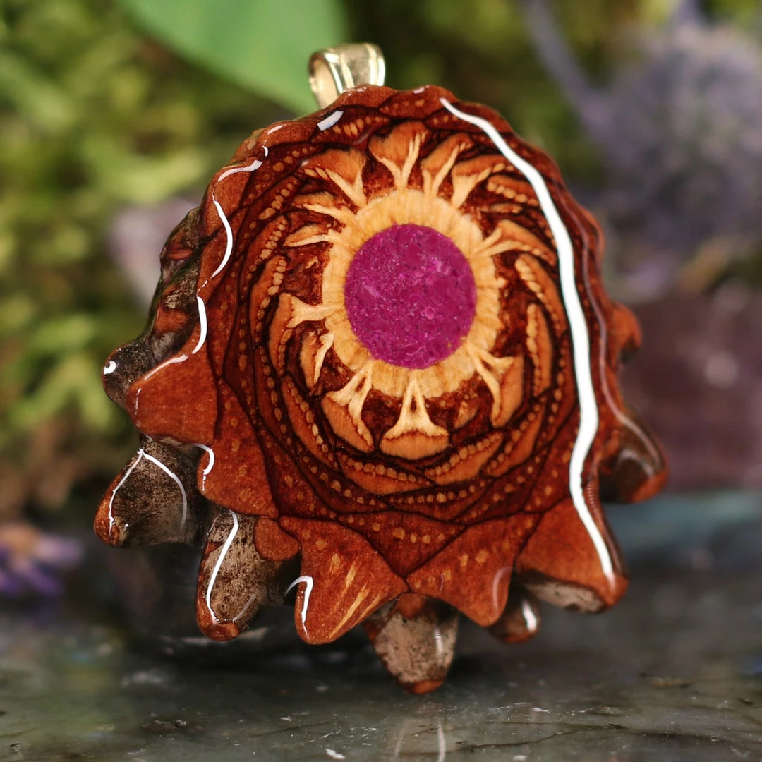 TEP Crushed Sugilite (Glows) Pendants 5 TEP Crushed Sugilite (Glows) Pendants