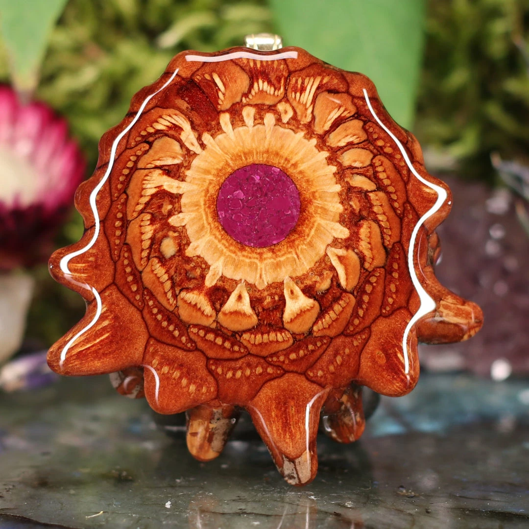 TEP Crushed Sugilite (Glows) Pendants 3 TEP Crushed Sugilite (Glows) Pendants