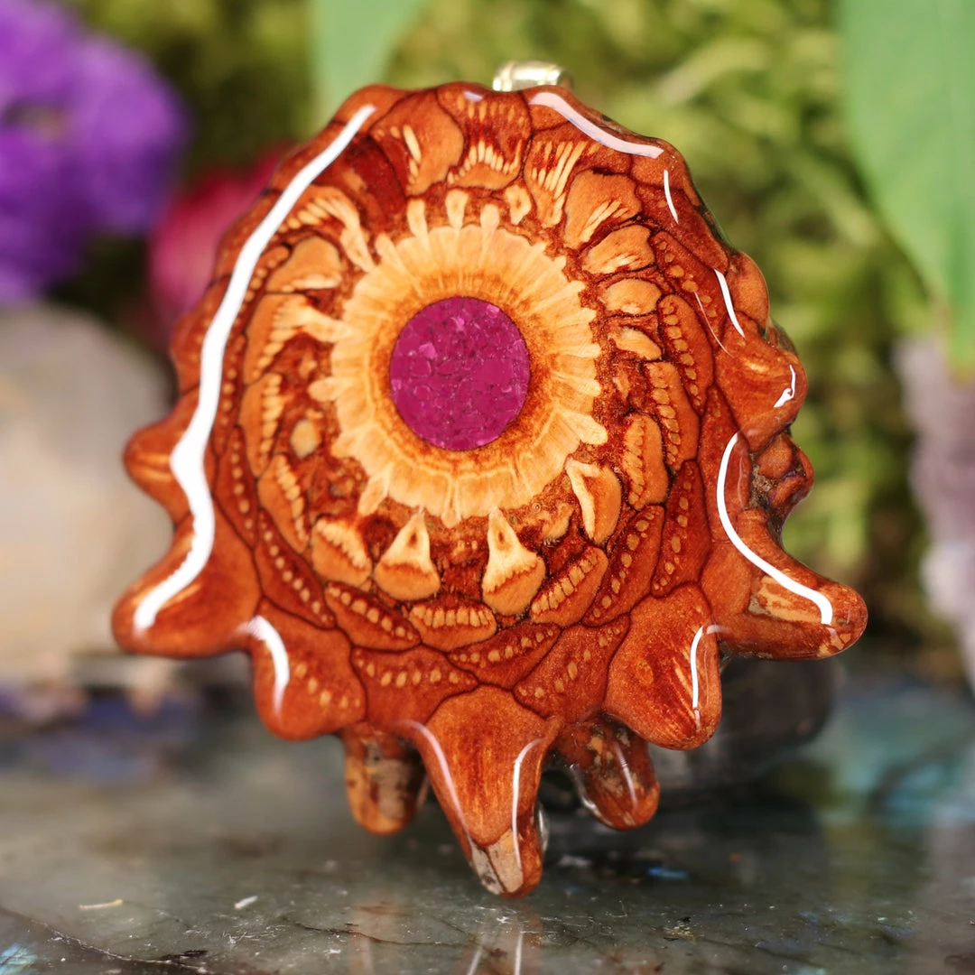 TEP Crushed Sugilite (Glows) Pendants 4 TEP Crushed Sugilite (Glows) Pendants