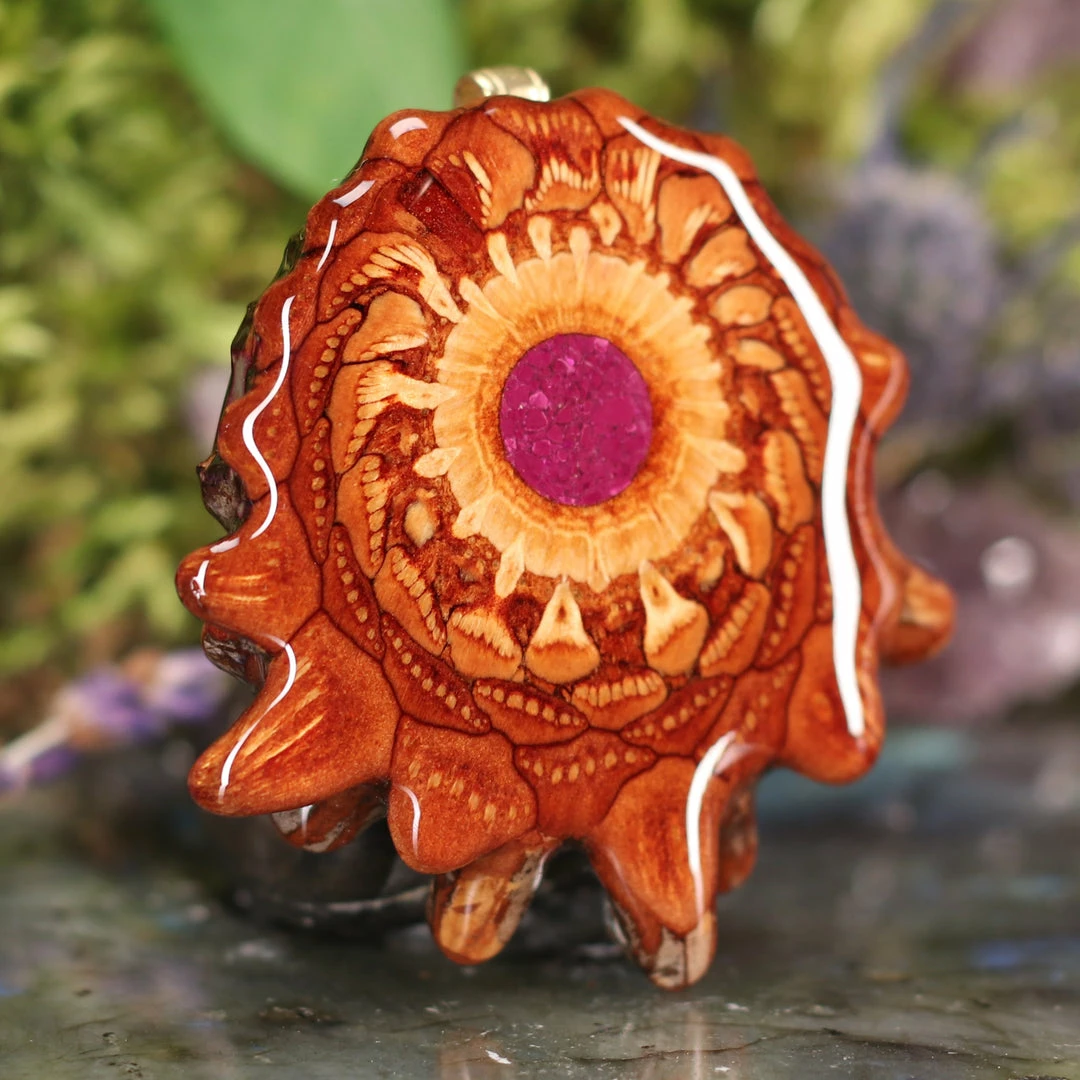 TEP Crushed Sugilite (Glows) Pendants 5 TEP Crushed Sugilite (Glows) Pendants