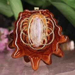 TEP Moonstone With Gold Seed Of Life Pendants