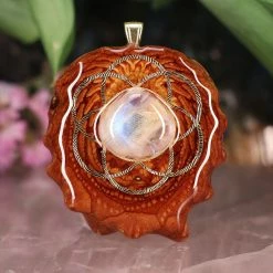 TEP Moonstone With Gold Seed Of Life
