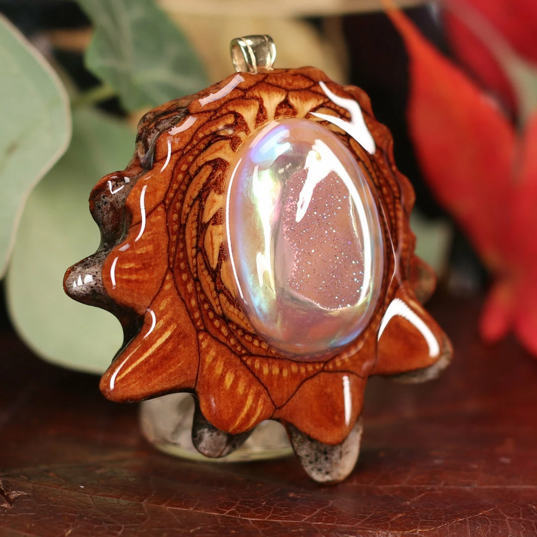 TEP White Druzy Quartz Pendants 5 TEP White Druzy Quartz Pendants